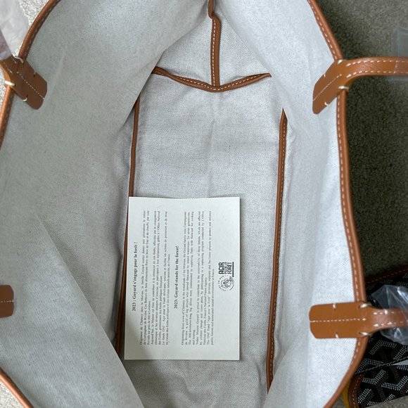 Goyard PM Saint Louis Black/Tan Classic Tote - New with Tags - Picture 6 of 9